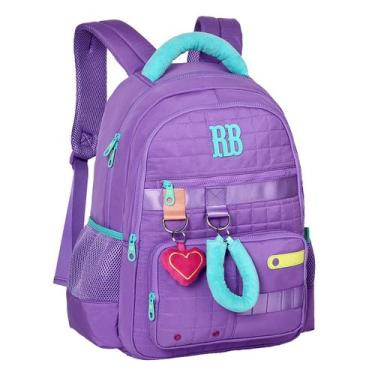 Imagem de Mochila De Costas Rebecca Bonbon Escolar Chaveiro Pelúcia Cor:Lilas, L