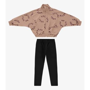 Imagem de Conjunto Infantil Jaqueta Com Legging Rovi Kids Marrom, 6, Marrom