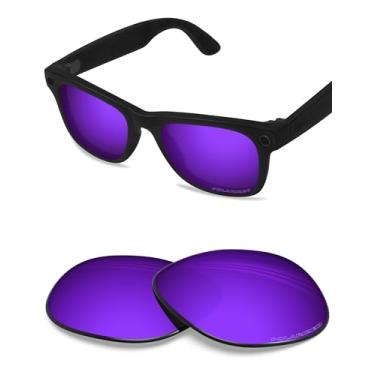 Imagem de BLAZERBUCK Lentes de reposição polarizadas anti-sal para Ray-Ban Meta Wayfarer RW4008 53 mm - Roxo cósmico