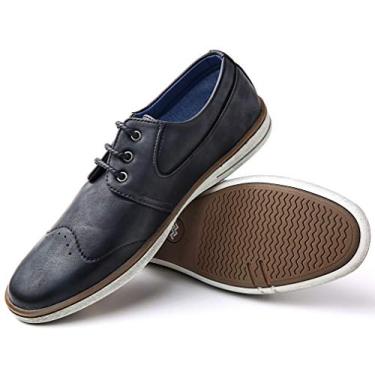 Imagem de Mio Marino sapato Oxford masculino casual – sapato social masculino casual confortável, Urban Rugged Collection - Black, 10