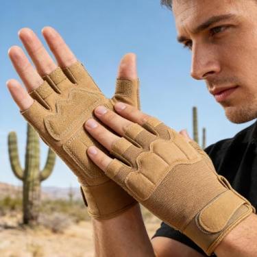 Imagem de Luvas de ciclismo, um par de meio dedo para homens e mulheres, absorventes de choque, leves, confortáveis para ciclismo ao ar livre, esportes e fitness