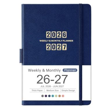 Imagem de Artfan Agenda 2024-2025 - Agenda mensal semanal de 12 meses 2024-2025, julho de 2024 - junho de 2025, 14,6 cm x 21 cm, couro Saffiano com papel grosso, bolso traseiro com 40 páginas de notas - azul