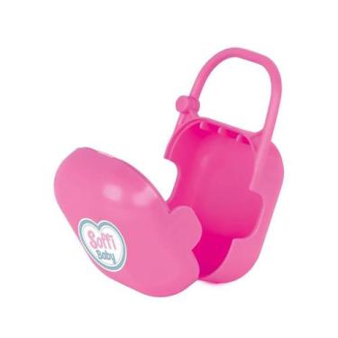 Imagem de Kit Baby Soffi Chupeta + Porta Chupeta P/ Bonecas - Cotiplás, Rosa