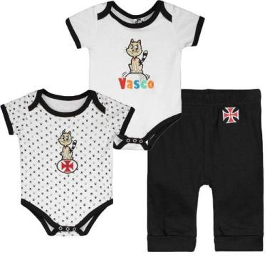 Imagem de Conjunto Infantil Vasco da Gama Bebê 2 Bodies + Calça - SPR, Branco, P