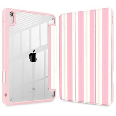 Imagem de Mektron Capa para iPad 2025 11 polegadas (chip A16) 11ª geração serve para iPad 10ª geração 11 polegadas 2022, porta-lápis embutido com capa à prova de choque transparente + suporte de três dobras