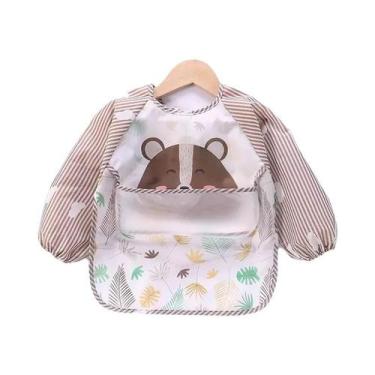 Imagem de Babadores Impermeáveis De Manga Longa Para Bebês, Avental Infantil De 