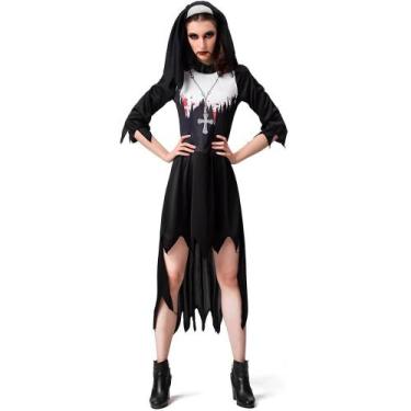 Imagem de Fantasia de Halloween A Freira Maldita Adulta Feminina Com Véu - Fanta