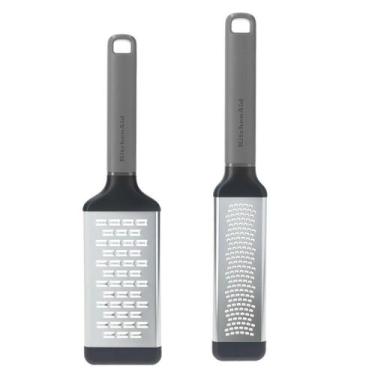 Imagem de Jogo Ralador Fino e Grosso Queijo Raspas Cinza KitchenAid