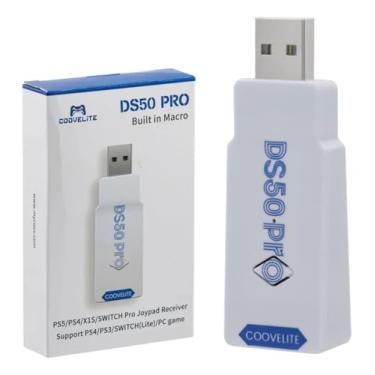 Imagem de DS50 Pro Adaptador Bluetooth para Todos Controles | Compatível com PS5, PS4, PS3, Xbox One e Series X/S | Dongle Sem Fio para Console e PC | Conexão Estável e Baixa Latência