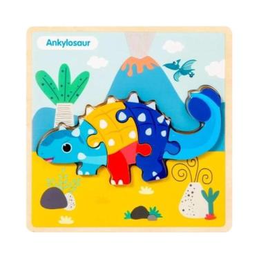 Imagem de Quebra-Cabeça De Dinossauro De Madeira Para Crianças, Educação Infanti