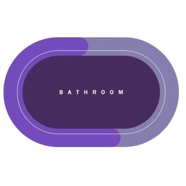 Imagem de Tapete Moderno Elegante 2.00m x 2.50m - Antiderrapante para Quarto, Sala e Escritório, Design Sofisticado para Decoração Interior (Kit 2Roxo Oval)