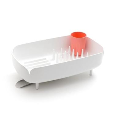 Imagem de Nineware Elegante escorredor de pratos com suporte de colher, escorredor de pratos compacto, organizador de bancada elegante com bico de drenagem para cozinhas e apartamentos pequenos, feito na Coreia