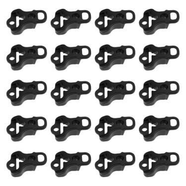 Imagem de ECSiNG 20 peças de tensores de cordão ajustador de fivelas de corda de barraca para paracordes de 2-4 mm Guyline de 12 mm para acampamento ao ar livre lona de dossel