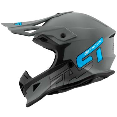 Imagem de CAPACETE MOTOCROSS PRO TORK FAST 788 GREY FOSCO CINZA/AZUL TAM. 56