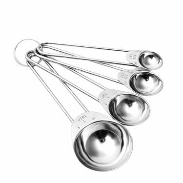 Imagem de Kit Colheres De Medida Premium Em Aço Inoxidável Com 4 Peças Para Cozinha Culinária E Confeitaria