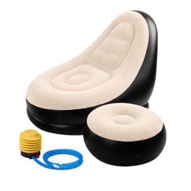 Imagem de Poltrona Puff Sofá Inflável Apoio Portátil Aveludado Lounge - CLICK HO