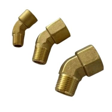 Imagem de Conector redondo de 1/20.3 cm 1/10.2 cm 3/20.3 cm NPT fêmea para macho cotovelo de 45 graus conector acoplador de encaixe de tubulação água gás combustível (NPT_1/10.2 cm)