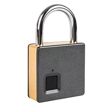 Imagem de Feiyx Cadeado de impressão digital, cadeado de segurança inteligente com carregamento USB, adequado para academia, porta, escola, bicicleta, bolsas de bagagem (Cor: A)