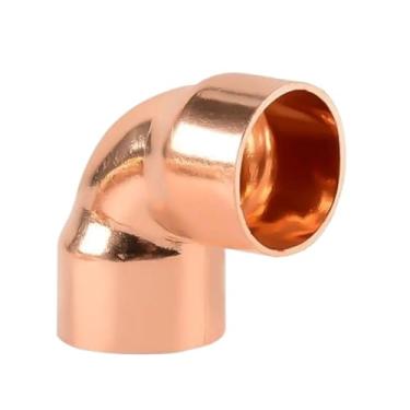 Imagem de Cobre 90 graus cotovelo ar condicionado refrigeração engenharia máquinas soldagem tubo 6,35/9,52/12,7/16/19/22/25,4/28,6 mm (1 peça 25,4 mm)