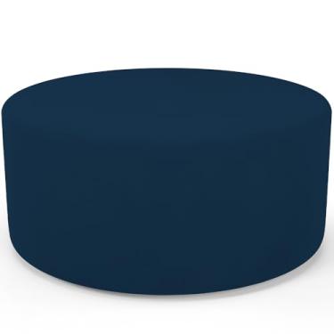 Imagem de Puff Redondo Orgânico para Living 90cm Lola W01 Suede Azul Marinho - Lyam Decor