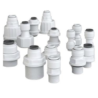 Imagem de Compatível com tubo de 6,35 mm x rosca fêmea macho 1/5.1 cm BSP POM conector de encaixe rápido para sistema de osmose reversa de filtro de água RO de aquário (CJX1-75 (grau A))