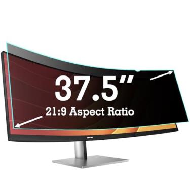 Imagem de Filtro de tela de privacidade de 37,5 polegadas para monitor ultralargo curvado de computador 21:9 - Escudo de privacidade, protetor antirreflexo e anti-luz azul