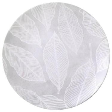 Imagem de Prato Raso Tramontina Arbo em Porcelana Branca Decorada 25cm Cozinha M