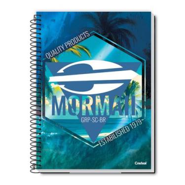 Imagem de Caderno Mormaii Capa Dura Espiral 1Matéria Escolar Masculino, AzulEscu