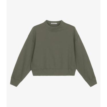Imagem de Cropped Manga Longa Moletom Feminino Endless Verde, P, Verde