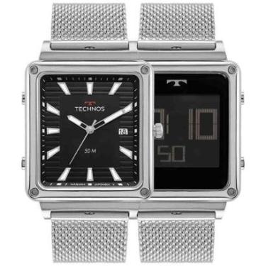 Imagem de RELÓGIO TECHNOS MASCULINO CURVAS DIGIANA PRATA - 1S13CW/1P-Masculino