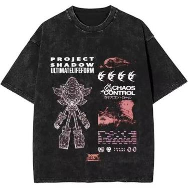 Imagem de Camiseta Masculina Com Estampa De Ouriço Japonês, Lavada, Roupa Mascul