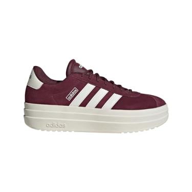 Imagem de adidas Tênis feminino Vl Court Bold com cadarço casual - vermelho, branco, Marrom/branco/off-white, 40