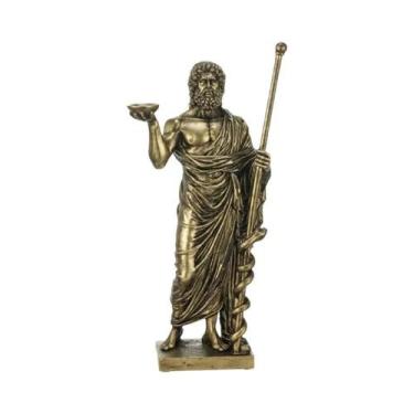 Imagem de Escultura De Resina Do Deus Da Medicina, Varinha De Asclépio, Mitologi