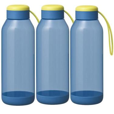Imagem de Kit 3 Garrafas Squeeze De Água Esporte Ultra 1 Litro Treino Escola Via