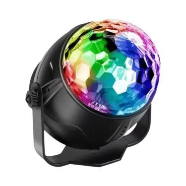 Imagem de Luz De Disco LED RGB Ativada Por Som Com Controle Remoto, Lâmpada Gira