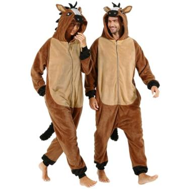Imagem de vavalad Pijama Adulto De Cavalo, Macacão Cosplay Animal, Roupa Dormir, Fantasia Para Mulheres, Homens, Meninas, Meninos E Adolescentes