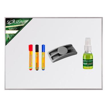 Imagem de KIT QUADRO BRANCO Standard 70x50 cm Com Moldura de Alumínio Pop 5602 S