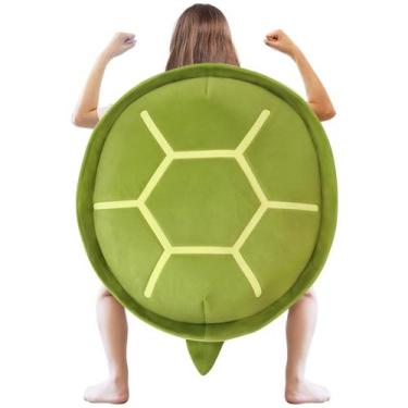 Imagem de Almohada peluche con caparazón de tortuga para llevar, 102 cm - Cuecut