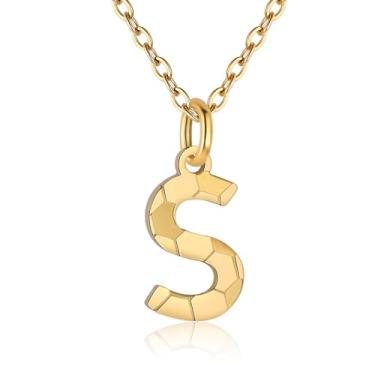 Imagem de RUOOUY Colar feminino com inicial de futebol banhado a ouro 18K, pingente de letra A-Z, joia de futebol, acessórios esportivos, presente de Natal para namorada, filha, Aço inoxidável, Sem Pedra
