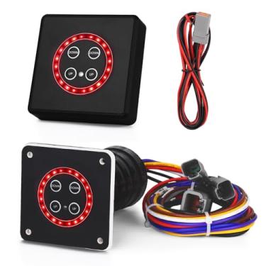 Imagem de Kit de interruptor tátil com aba de acabamento 15170-001 com indicador de LED, painéis de controle duplos, compatível com sistemas de atuador único Lenco Marine, interruptor de substituição à prova