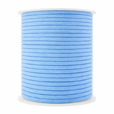 Imagem de Mandala Crafts Cordões de substituição macios azuis claros para bolsas de moletom - cordão de tubulação para estofamento de costura - 50 metros 2 mm fio de algodão macramê corda espartilho cordas