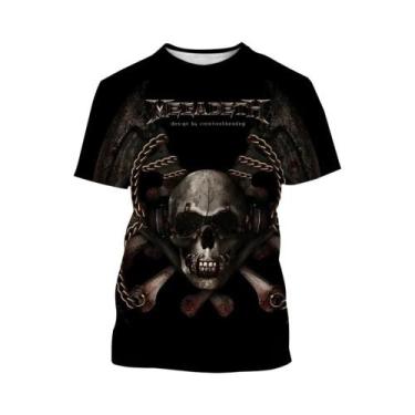 Imagem de Camiseta 3D Estampada Da Banda De Punk Rock Megadeth Para Homens E Mul