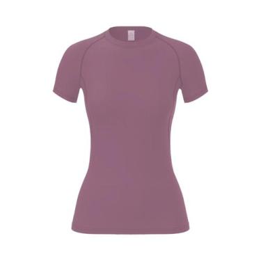 Imagem de Camiseta Esportiva Feminina De Compressão De Secagem Rápida Com Manga 