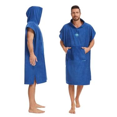 Imagem de JSNORKLET Roupão de troca de poncho de surfe com capuz - Poncho de troca super absorvente e de secagem rápida com bolso frontal grande, moletom com capuz para toalha vestível para casa, praia, surf