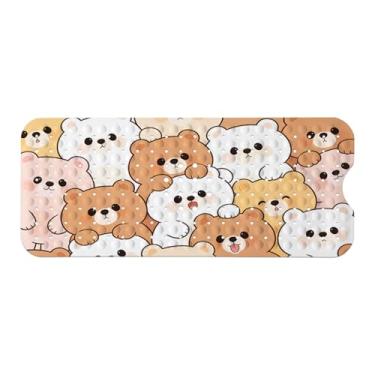 Imagem de Tapete de banheira infantil, tapete de banho antiderrapante com desenho animado para crianças e crianças, tapete de segurança antiderrapante para banheira com ventosas fortes, tapete de banho macio