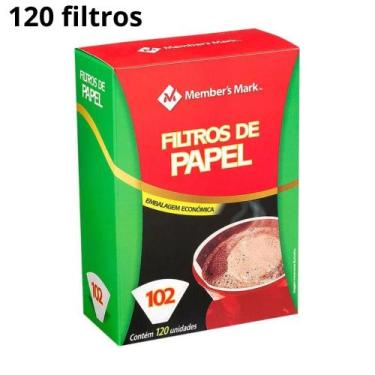 Imagem de Filtro de papel 102 members mark caixa 120 unidades  café mais puro e 