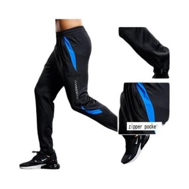 Imagem de Calças De Corrida Masculinas Com Bolsos Com Zíper Para Treino De Futeb