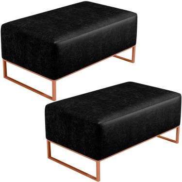 Imagem de Kit 02 Puffs Decorativo Cléo 90Cm W01 Cobre Couríssimo Preto