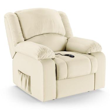 Imagem de Poltrona Do Papai Reclinável Melim Controle Power Elétrico Pu Bege Fh1 - D'rossi