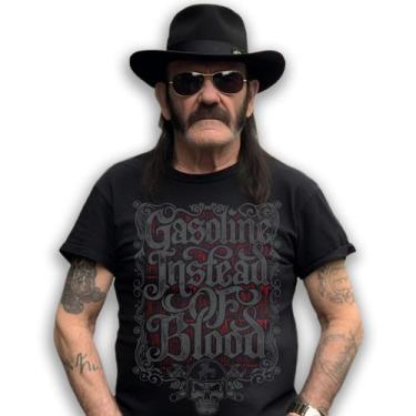 Imagem de Camiseta Preta Custom Gasoline Instead Of Blood Skull No Remorse, G